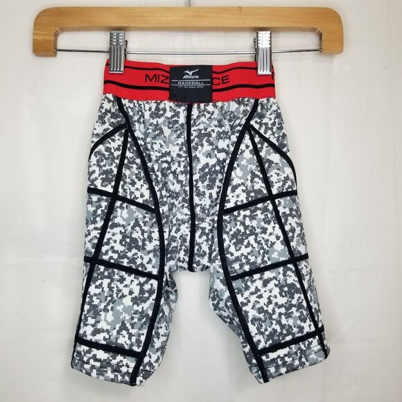 MIZUNO PERFORMANCE baseball shorts SLIDING gray camo sz YS youth PADDED SIDES - Picture 2 of 12